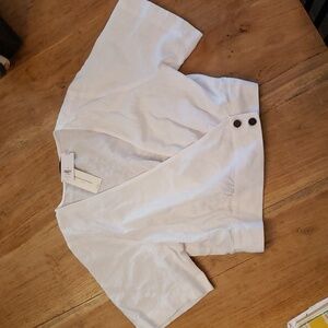 Banana Republic cropped linen blend blouse (small) NWT